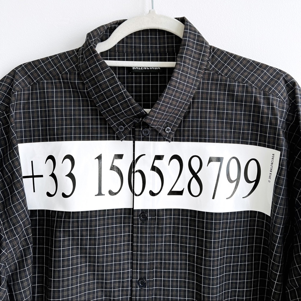Balenciaga Phone Number Print shirt, size 39